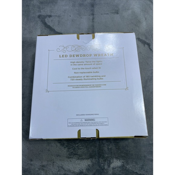 Wondershop Christmas LED Dewdrop Wreath Twinkling Warm White In/Out 15in NEW - Picture 9 of 14